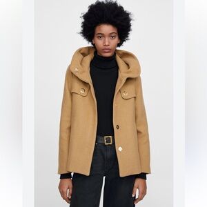 Zara Women's Tan Hooded Jacket